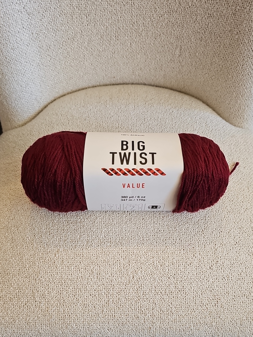 NWT Single Skein Big Twist Value Yarn - Wine